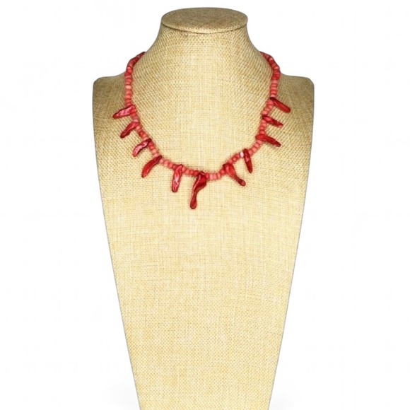 Rare Vintage Red Branch Coral Choker Necklace, Handcrafted 16" Collector’s Piece - Picture 10 of 12